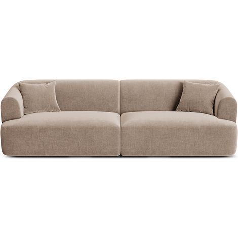 Canapé modulable 4 places en velours beige foncé (1/5)