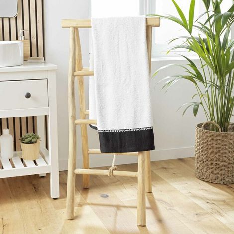 Drap de Douche 70 x 130 cm Majesty Blanc - Eponge Jacquard - Livraison gratuite (1/4)