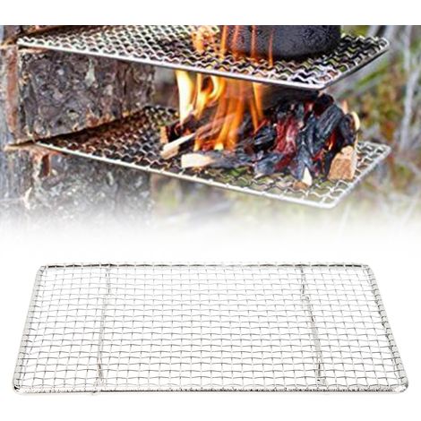 Filet de cuisson/barbecue rectangulaire en acier inoxydable de 19,2 cm avec séparateur d'huile (1/5)