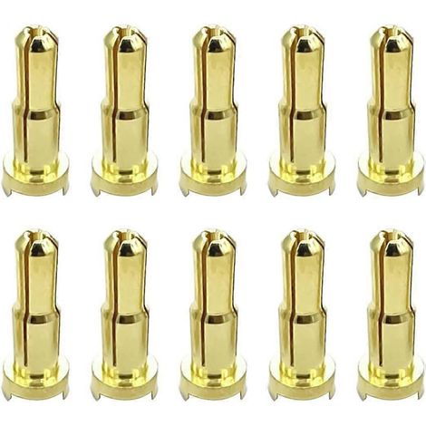 10 Stück 4 mm auf 5 mm Low-Profile-Rundsteckverbinder-Adapter-Reduzierstecker für RC-Autos (1/4)