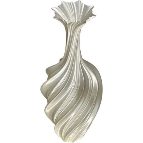 Vase 25 cm d'intérieur moderne impression 3D vase à fleurs moderne unique avec texture en soie pour chambre mariage table à manger (1/3)