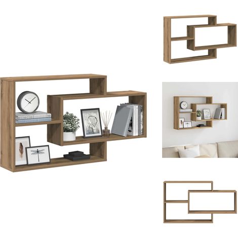 Étagère murale chêne artisanal 104x20x58,5 cm bois d'ingénierie - Étagère Murale - Étagères Murales - Étagère Flottante - Étagère Murale (1/5)