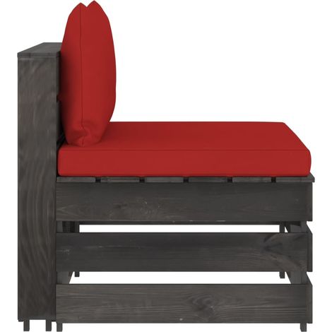 Canapé central,Canapé d'extérieur,Sofa de jardin sectionnel avec coussins Bois imprégné de gris CFW877690 (1/5)