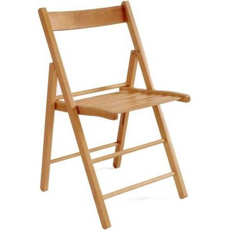 Chaise de jardin pliable en bois de hêtre – Finition vernie – Siège résistant à 7 barres – Dimensions 43x47x79 cm – Vette