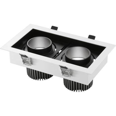 "Incasso LED APOLLO antiriflesso nero con luce orientabile 2x20W luce calda"