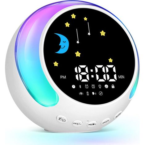 Réveil pour enfants avec veilleuse tactile, sonneries d'alarme à enregistrer soi-même, mode double alarme, réveil vocal, (1/4)