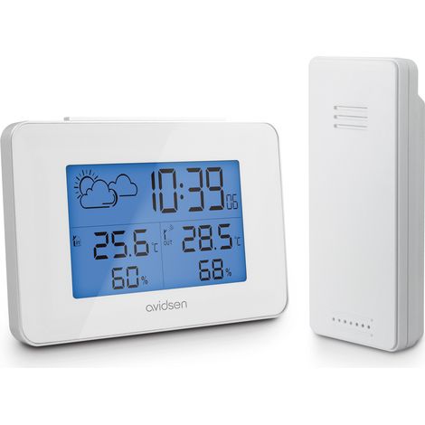 Beleuchtete Wetterstation mit drahtlosem Außensensor - Avidsen - 107252