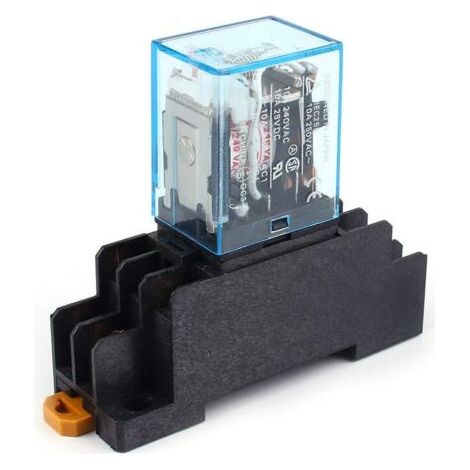 ,Nouveau relais de puissance de bobine AC 220V 10A DPDT LY2NJ HH62P HHC68A-2Z avec socle de prise