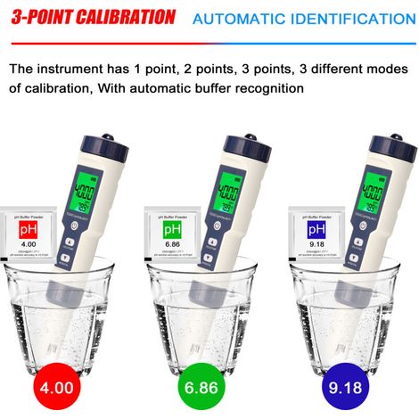 Medidor de agua profesional 5 en 1: pH, conductividad, TDS, salinidad y temperatura – Preciso, resistente al agua y calibrable. (1/5)