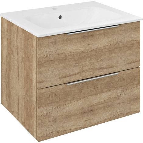 CIRASA Meuble sous-vasque 59,2x52x46cm, chêne Alabama