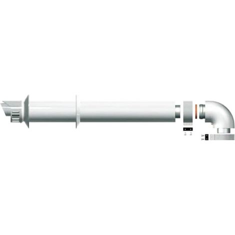 Chaffoteaux – Kit complet de fumisterie Ø60/100 mm – Longueur 1000 mm – Courbe à 90° – Composants pour installation chaudière