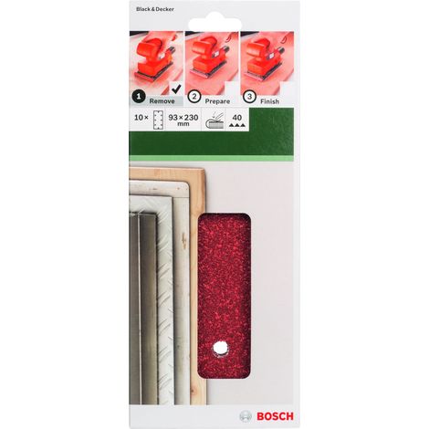 Set de feuilles abrasives 10 pièces Ponceuse orbitale taille 40 BOSCH 2609256B01 (1/2)