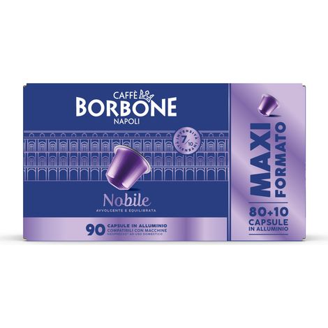 Caffè Borbone Capsule compatibili Alluminio sistema Nespresso - Miscela Nobile - 80+10 capsule (1/4)