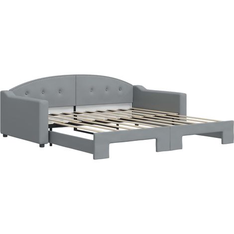 Maison Exclusive - Divano Letto con Letto Estraibile Grigio Chiaro 100x190 Tessuto (1/5)