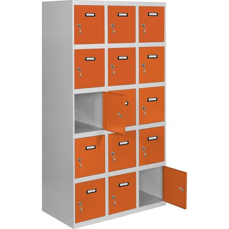Casiers en métal SIMONLOCKER (180x120x50cm) GRIS & ORANGE (1/5)