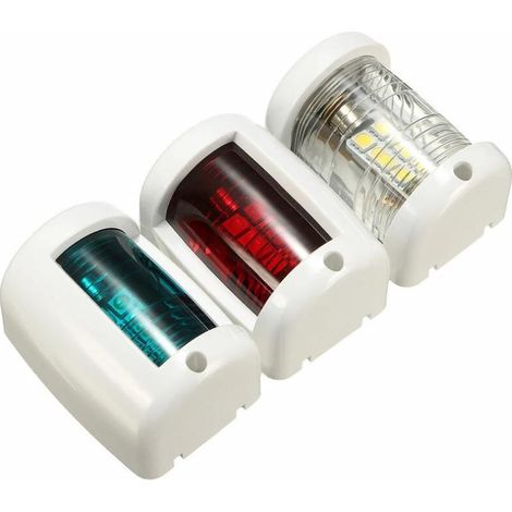 LED Navigation Light Lamp Lampe de signalisation LED pour Bateau Yacht Mini Tribord / Port Navigation Light -Rouge, Blanc, Vert, Trois Couleurs (1/5)