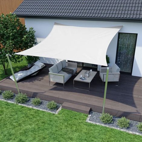 Trade Shop - HARLA TEND QUADRATA PARASOLE PROTECTION SOLE OMBREGGIETURA GIARDINO 3X3MT BIANCA 017035 - (1/5)