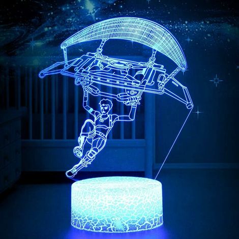 3D Poke Crystal RGB Lamp Changeable Mood Lamp 7 Colors Light Base Cool Night Light for Birthday Holiday Gift Christmas Festival Gift (Slippery Cracked Base) (1/5)