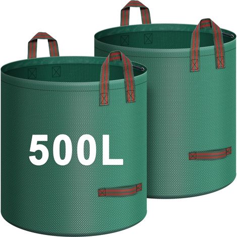 2x Sac Dechets Verts 500L, Resistant Indéchirables Sac Jardinage Dechets (1/5)