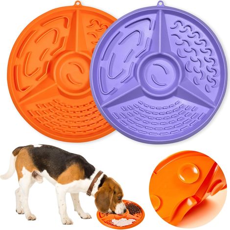 2 Pièces Tapis de Léchage pour Chien et Chat, Tapis De Leche pour Chien Silicone avec Ventouse pour Soulager L'anxiété de L'animal, Ralentit L'alimentation (1/5)