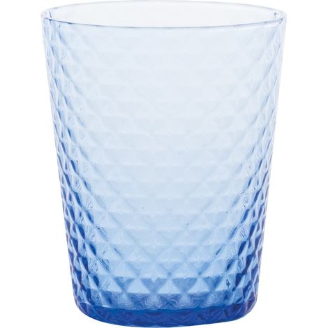 Zafferano Set 6 Bicchieri Tumbler Collezione Isolano in vetro soffiato lavorato a mano color Bluino, design elegante con texture effetto diamante