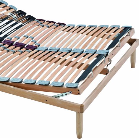 EVERGREENWEB - Rete Matrimoniale 140x190 con Doghe in Legno, Alzata Manuale Unica ALZA TESTA e PIEDI Pieghevole Ortopedica Regolatori di Rigidit… Gambe Incluse GRATIS Base Letto da Incasso Rinforzata (1/3)