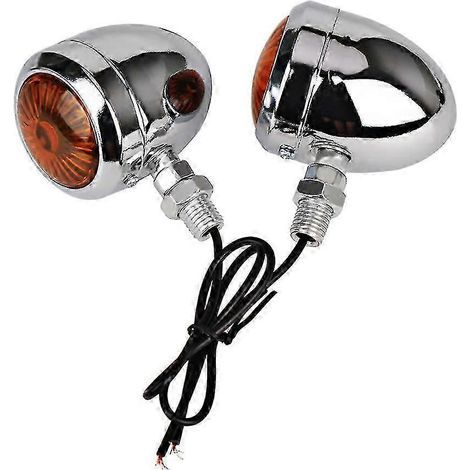 Clignotants de virage pour moto Harley Universal 12v Rétro, clignotants métalliques, 2 pièces, noir chromé