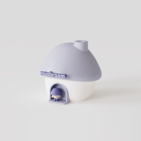 Humidificateur d'air violet en forme de champignon avec mini veilleuse sans fil, idéal pour les bureaux, les maisons, le (1/5)