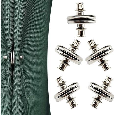 5pcs Curtain Magnets with Push Pins, 20mm Magnetic Curtain Tiebacks (1/5)