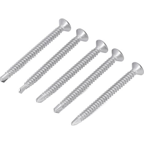 200 vis autoperceuses à tête fraisée cruciforme en acier inoxydable 410, longueur nominale 50 mm, M4.8-16 (1/5)
