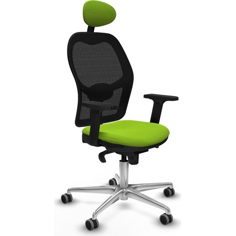 Chaise de bureau piqueras y crespo Jorquera vert pistache aluminium (1/2)