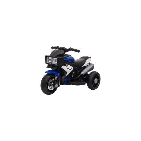 Moto électrique pour enfants de 3 à 5 ans, 6 V (max. 25 kg), vitesse 3 km/h, trottinette électrique 3 roues avec lumières et sons, bleue et noire, 86 x 42 x 52 cm (1/5)
