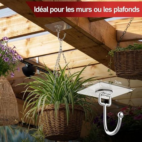 Crochets Adhésifs Résistants Crochets Muraux Autocollants Transparents Sans Perçage Étanches Antirouille en Acier Inoxydable pour Salle de Bain Cuisine et Extérieur (1/2)