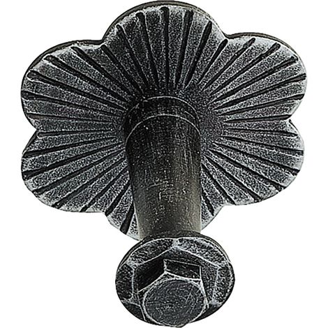 Handlaufträger zum Klemmen, Wandabstand 60, schwarz lackiert, patiniert (1/2)