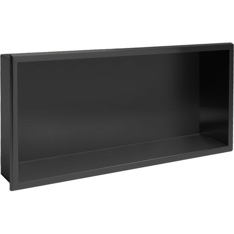 REA – Niche de salle de bain 30x60 en acier inoxydable noir mat – Montage collé – Idéale pour alcôves – Garantie 24 mois (1/5)