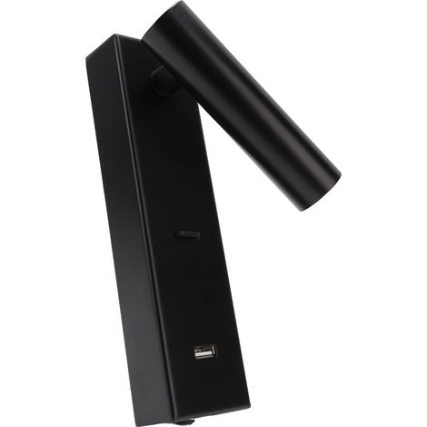 Applique murale LED simple et élégante avec interrupteur et port USB pour chambre à coucher (100-240 V).