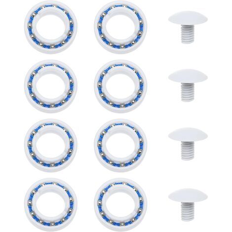 Lot de 12 Accessoires pour Nettoyeur de Piscine Robot de Nettoyage de Piscine Roulements à Billes en Plastique C60 Boulons de Roue en Plastique C55 Compatible avec Polaris 180 280 Piscine Robot (1/5)