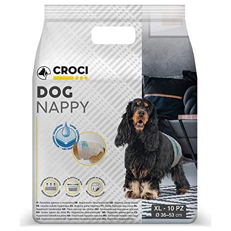 60 Pannolini igienici per cani Dog Nappy XL 36-53 cm - 6 pacchi da 10 pezzi cad.