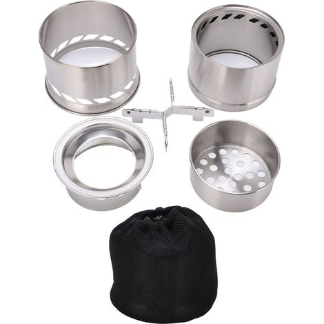 Poêle de Camping Portable à Bois, Réchaud Pliant pour Pique-nique en Plein Air, Four Gazéifieur pour Randonnée (1/5)
