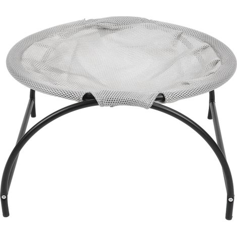 Hamac pour chat en toile et acier inoxydable, amovible et surélevé, pour petits chiens, utilisable en intérieur et en extérieur (gris). (1/5)