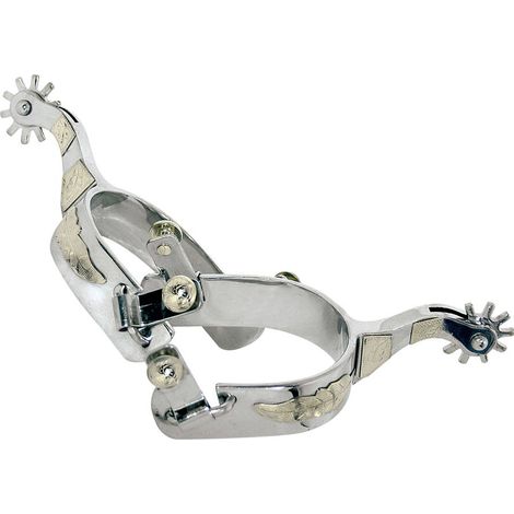 Speroni in acciaio inox con riporti in alpacca e fascia da 1" rotelle intercambiaibili