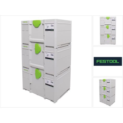 Festool SYS3 M 237 Set de coffrets Systainer 396 x 296 x 237 mm - 21,4 l (3x 204843)