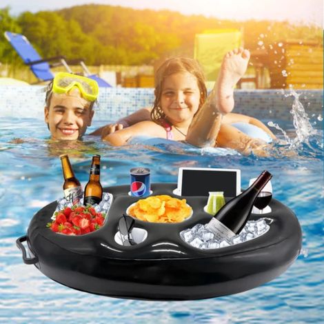 Porte-gobelet gonflable, bar flottant pour piscine, gobelet (1/3)