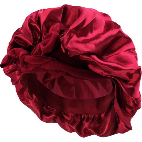 Bonnet Soie Cheveux Nuit 42 cm Avec Lien Ajustable 58 cm, Bonnet De Nuit En Soie Pour Cheveux Longs Ou Bouclés, Coupe Large Et Tenue Stable (1/5)