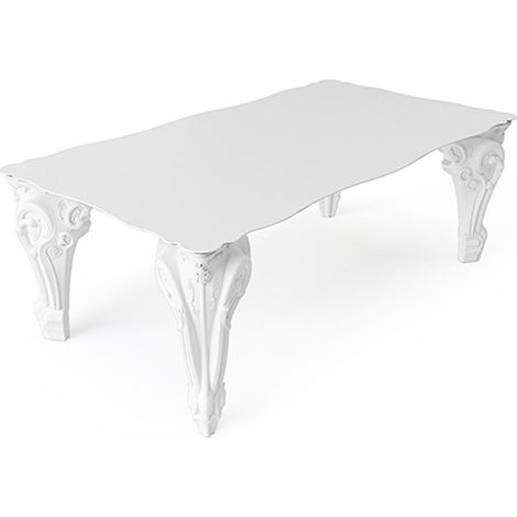Sir of Love Bianco - 200x110 cm originale Slide tavolo da pranzo sala giardino interno esterno di design moderno colorato in polietilene (1/5)