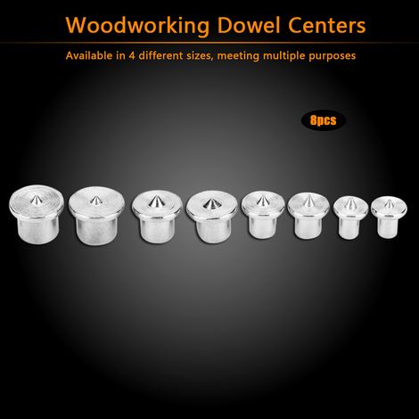 8pcs Centres de chevilles en acier inoxydable pour alignement tenon outil de marquage points 6/8/10/12mm (creux) (1/4)