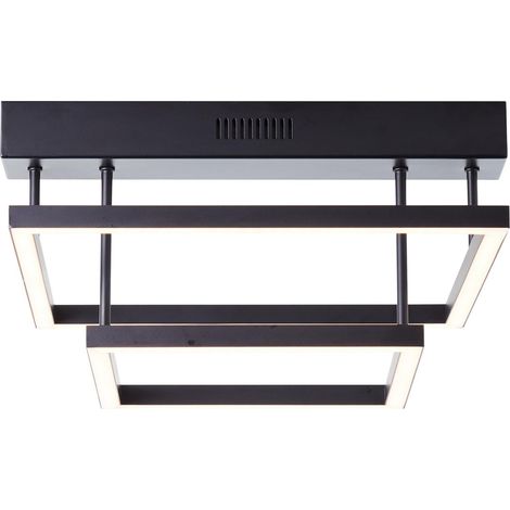 BRILLIANT lampe, Plafonnier LED Ranut 2 flammes noir, 2x LED intégrées, 17W LED intégrées, (1700lm, 3000K), gradable en 3 étapes via interrupteur mural (1/4)
