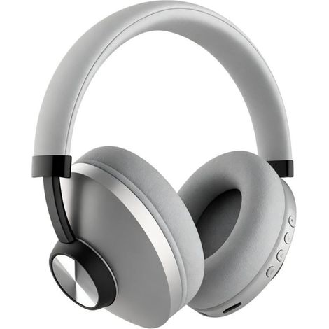 Casque Bluetooth SODO M2 - Version 5.0, autonomie de 12 heures, microphone intégré et design élégant - Gris clair (1/5)