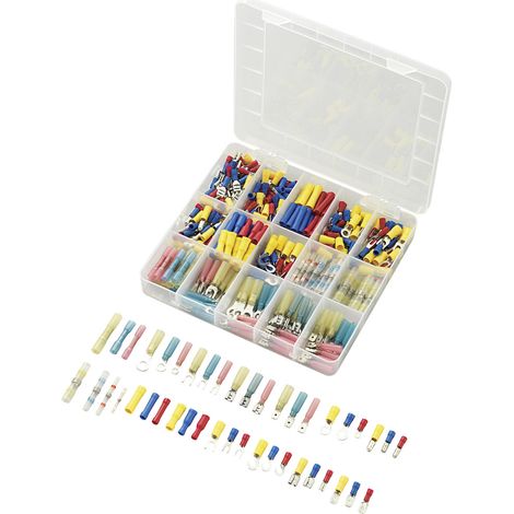 TRU COMPONENTS 739925 Quetschverbinder-Sortiment 0.50 mm² 2.50 mm² Blau, Gelb, Rot, Weiß 382 St.