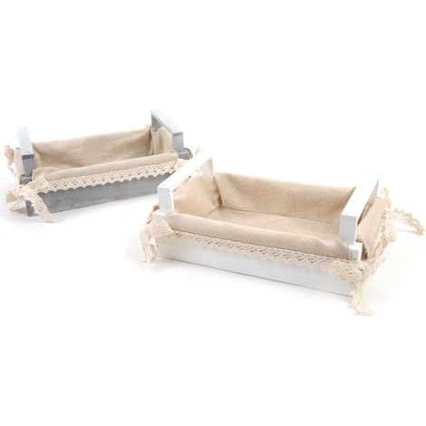 CESTINO PORTAPANE PIZZO IN LEGNO GRIGIO/BIANCO,PREZZO CAD UNO INDICARE IL COLORE